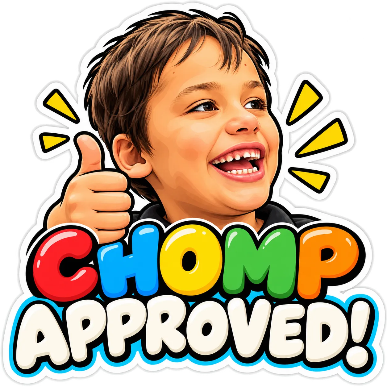 CHOMP APPROVED! — Remy giving a big thumbs up